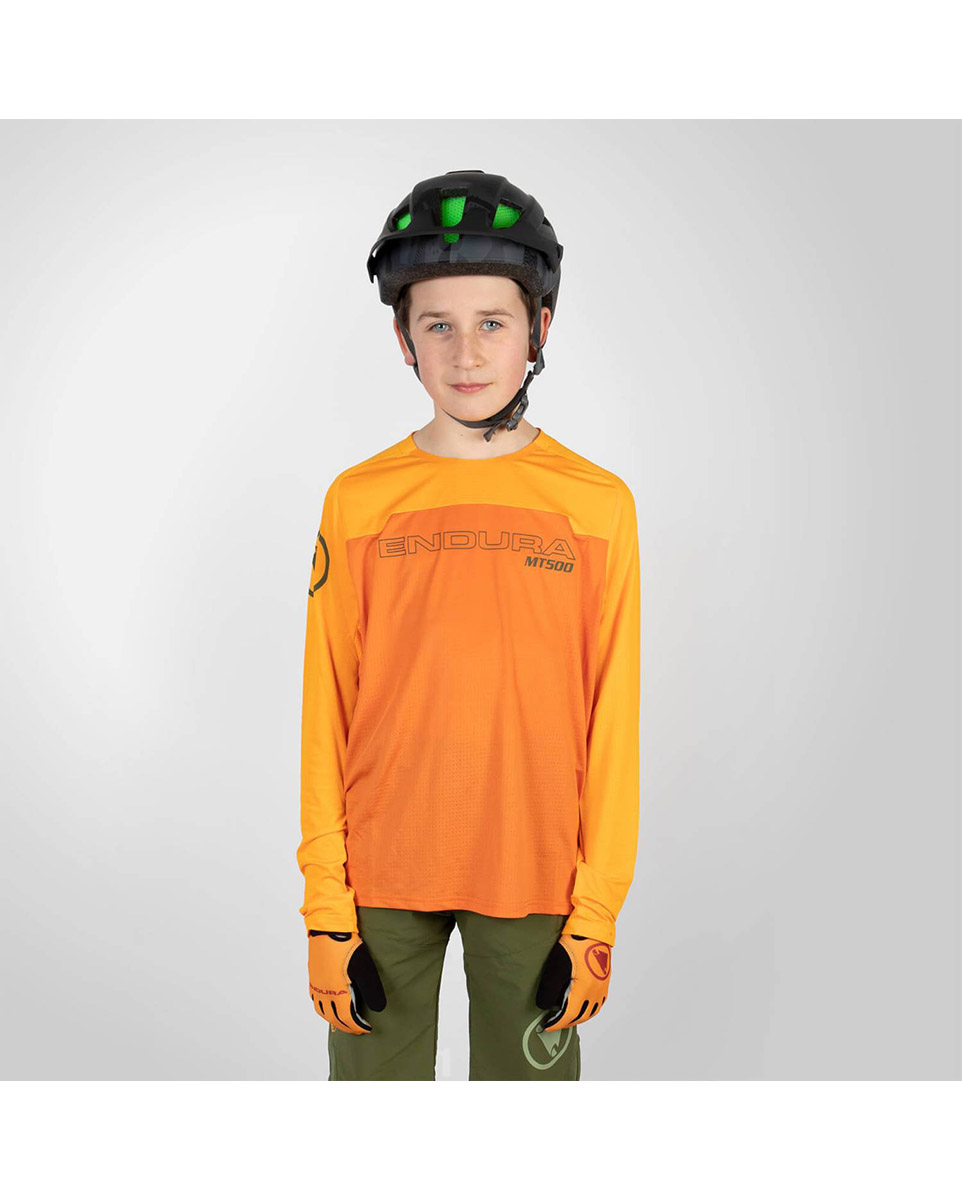 Maillot manches longues Enfant MT500 BURNER JR Orange
